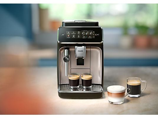 Cafetera superautomática – Philips 3300 Series EP3321/40, Tecnología AquaClean, 2 tazas, Presión Máx. 15 bar, Deposito de agua 1.8 l, 1500 W, Negro