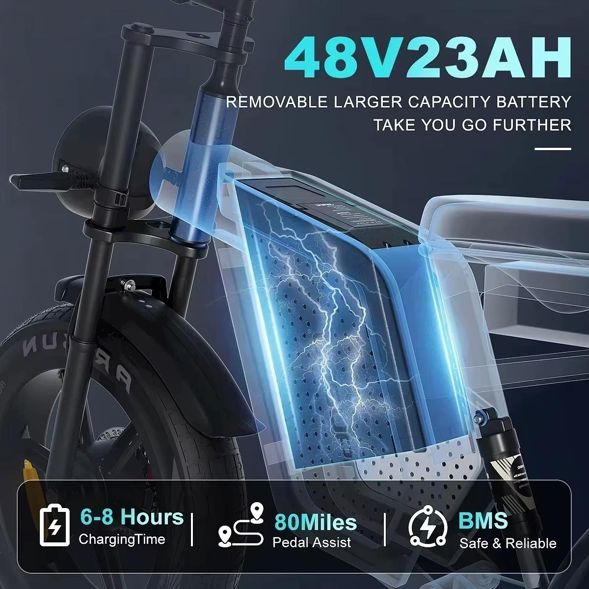 Bicicleta Eléctrica JANSNO X60 Doble Motor 1500W 48V23AH Frenado Hidráulico Velocidad Máxima 45 km/h Llave NFC Ruedas 20*4.0 Pulgadas Motocicletas Eléctricas Todoterreno