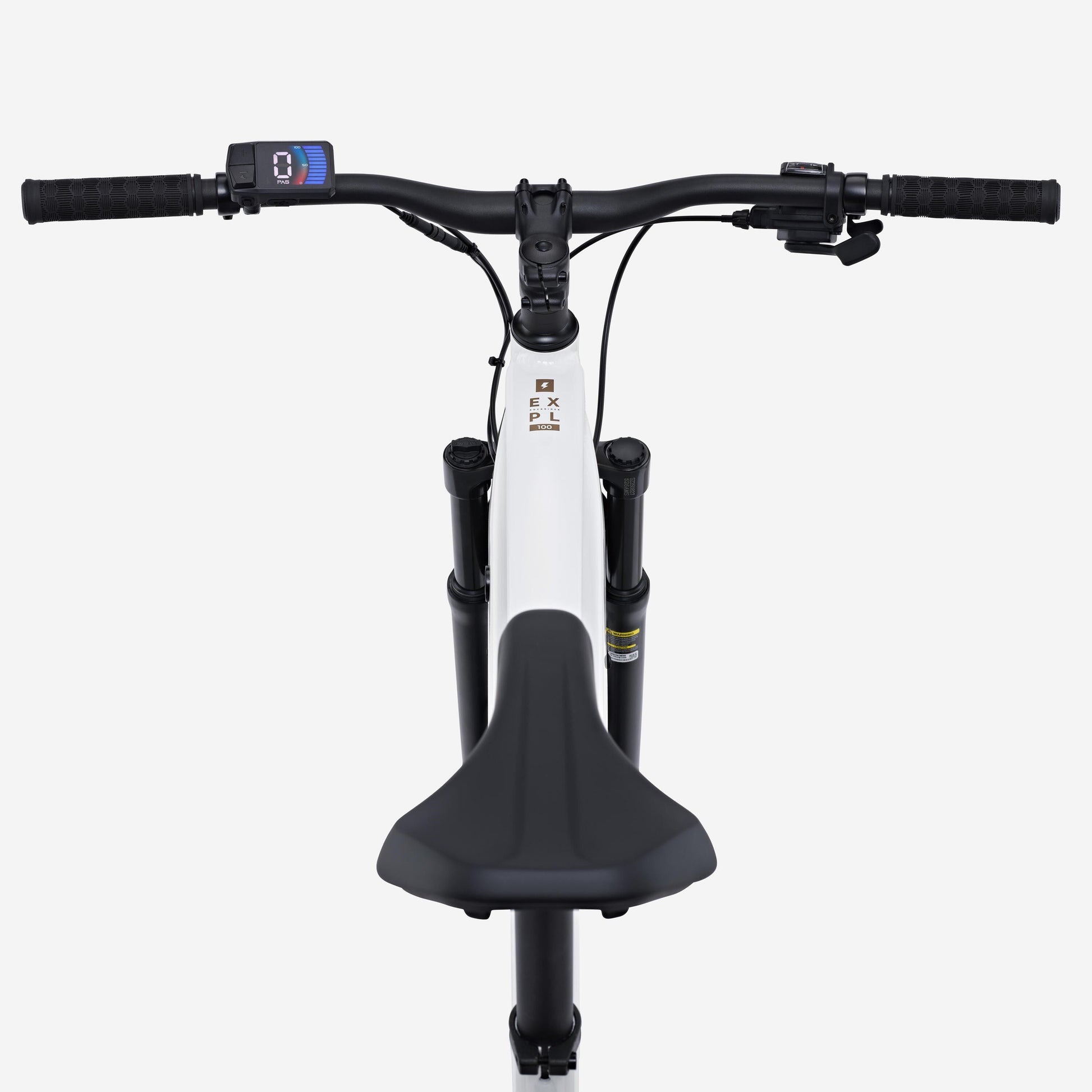 Bicicleta Eléctrica MTB 29" E-Expl 100 Blanco suspensión delantera aluminio