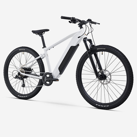 Bicicleta Eléctrica MTB 29" E-Expl 100 Blanco suspensión delantera aluminio